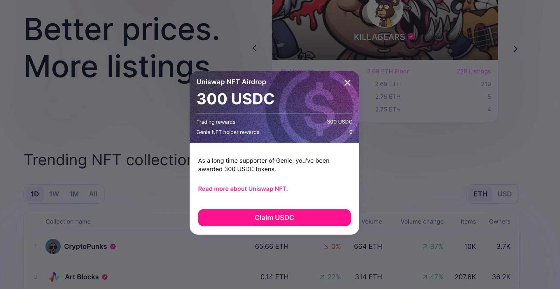 Uniswap NFT市场狂撒500万美金空投上线,为何收效甚微?